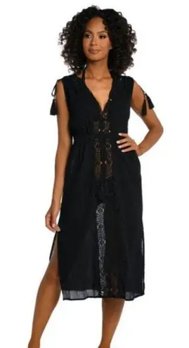 La Blanca ππ Island Fare Cover-Up Midi Dress ~ Black Small NWT