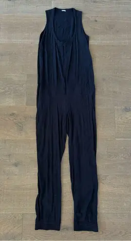 monrow crepe half zip sleeveless neptune jumpsuit