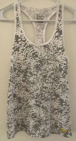 Nike Athletic Cut Racerback Dri-Fit Grey White Workout Tank Top Women's Sz Small