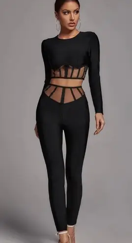 BELLA BARNETT Black Jumpsuit For Women Cut Out .