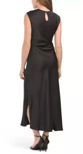 House of Harlow 1960 Women's Satin Slip Dress Circle Side Cutout in Black Sz XL