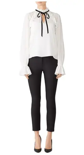 Monique Lhuillier ML White Victorian Top - XS