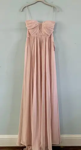 Birdy Grey NWT  Grace Chiffon Pale Blush Pink Convertible Bridesmaid Dress