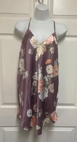 Flora Nikrooz Collection Lilac Arisa Printed Charmeuse Slip Gown