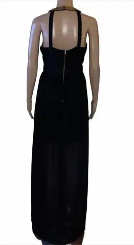 YA Los Angeles metallic trim maxi dress