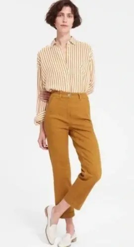 Everlane  Pants 0 Denim Straight Leg Cropped Jean Golden Brown Neutral Minimalist