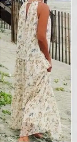 Drew Anthropologie Naomi Vintage Floral Maxi Dress M Cream Cottagecore Romantic