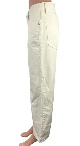 Gap  Women's White Mid Rise Low Stride Flat Front Bootcut Leg Jeans Pant Size 0