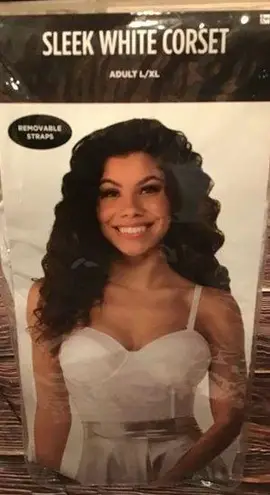 Sleek white corset removable straps adult L/XL Size undefined