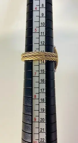 Charriol Celtic Classique Diamond/White Sapphire Cable Ring Gold Size 6