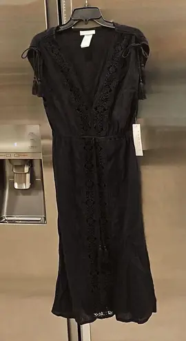 La Blanca ππ Island Fare Cover-Up Midi Dress ~ Black Small NWT