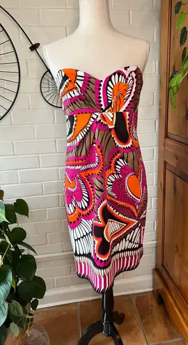 David Meister Printed Mini Slip Dress Size 8 EUC