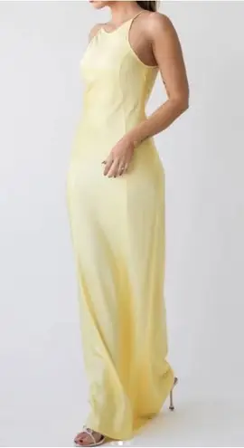 NWT Rumored Mirielle Maxi Dress Banana Yellow Open Back Formal Wedding Size XL