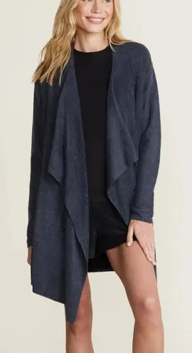 Barefoot Dreams Island Wrap CozyChic Lite Long Cardigan Size Sm/Med Black Soft