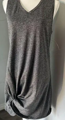 Gray Ruched Mini Dress Tank Top Style