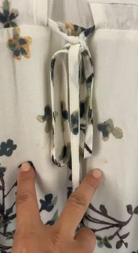 Lovestitch Floral V-neck Flutter Sleeves Front Slit Maxi Dress Size S