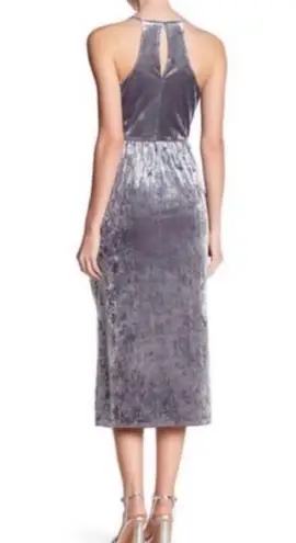 BCBGeneration EUC  Crushed Velvet Racerback Midi in Grey Frost Size Small