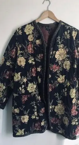 Vintage Vindago Design Floral Tapestry Reversible Art to Wear Kimono Jacket Size M