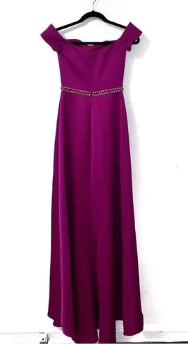 Terani Couture NEW Glamour Pink Fuchsia Off The Shoulder Beaded Gown Dress Prom