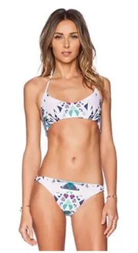 Mara Hoffman Basket Weave Bikini Top (M) and Bottom (S) in Maristar Lilac - Image 1