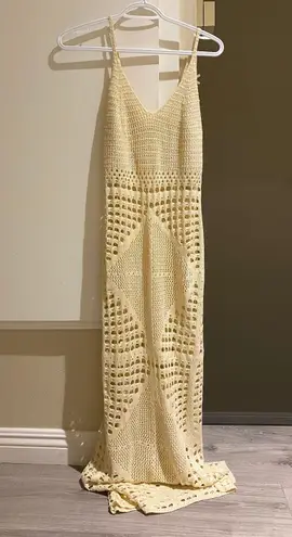 Cream Crochet Maxi Dress White