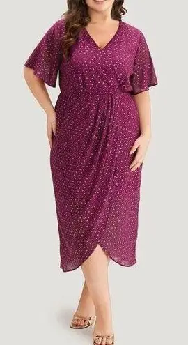 Bloomchic Size 12 Large  Glitter Geo Graphic Pocket Wrap Hem Dress with Pockets