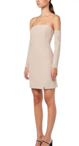 Elliatt Decor Taupe Long Sleeve Mini Dress size Medium Detachable Sleeves