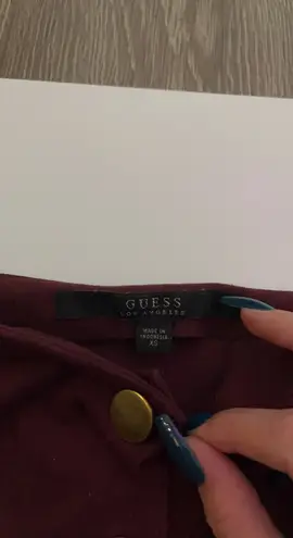Guess burgundy scalloped skirt