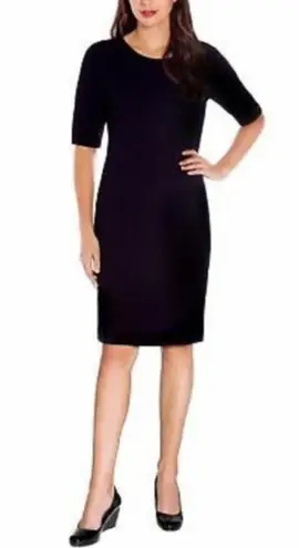 Mario Serrani Short Sleeve Ribbed Black Dress Size S