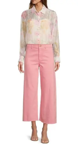 Antonio Melani  Alexandra Wide Leg Denim Jeans Cropped High Waist Pink US 0 NWT