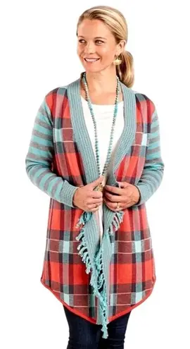 Matilda Jane Sweater Women XS Red Blue Once Upon A Time Steadfast Cardigan