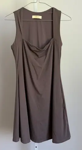 QINSEN sz L Gray Fitness Tennis Athletic Mini Dress Size L