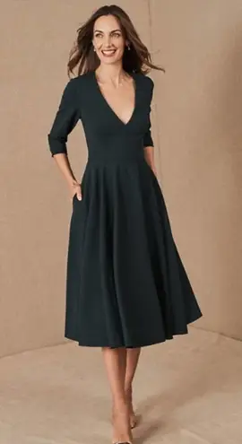 BHLDN Anthropologie  Green Valdis Swing Midi Dress Sz.10 NWT