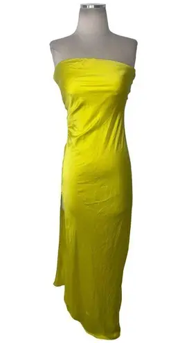 SER.O.YA Dalia Strapless Maxi Dress in Citric XSmall Womens Satin Cocktail Yellow Size XS