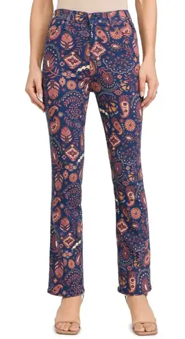 MOTHER The Rascal Ankle Jeans Blue Paisley Print Flare Leg Women's Size 23