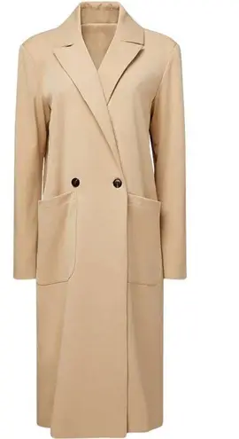 We Wore What NWT Suiting Twill Notch Lapel Blazer Coat Jacket Beige Womens Size XS