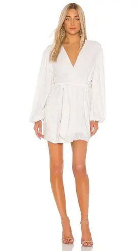 retrofete Gabrielle Beaded Robe Dress Moonglow White Womens Size XS