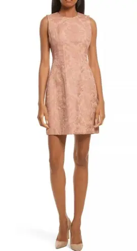 Theory NWOT  Chalk Pink Baroque Jacquard Hourglass Dress