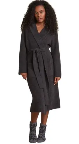 Barefoot Dreams  Cozy Chic Hooded Carbon Gray Bathrobe Sz 1 NWT