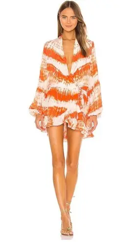Rococo Sand Ilios Dress Tie Dye Long Sleeve Orange