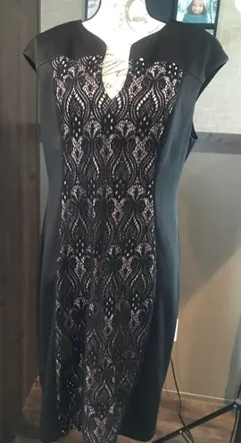 Connected Apparel size 16 black and pink dress sleeveless