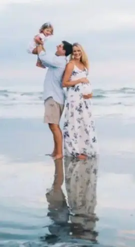 Yumi Kim 💕💕 Darling Maternity Maxi Dress ~ White & Blue Floral Print Small S