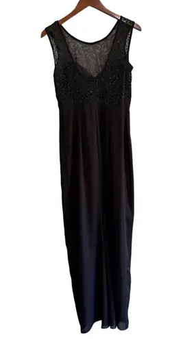 Susan Roselli Maxi Dress Size 6 Black Sleeveless Evening Party Gown