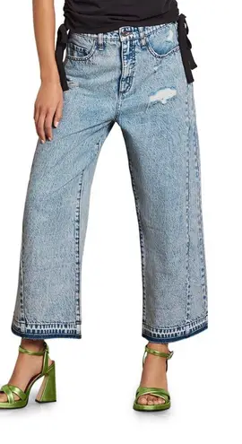 NWT CIRCUS NY High Waist Wide Leg Crop Jeans Size 25 in StrongMan Acid Wash Blue