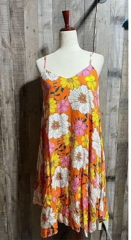 Emily Wonder Orange Floral Midi Dress