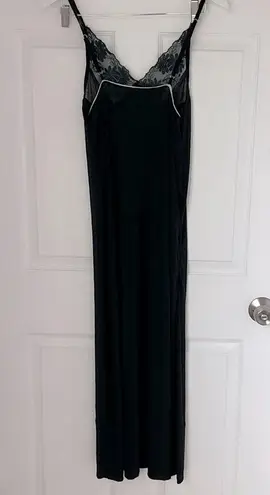 Vintage Black Silk Gauze Midi Dress Slip Size M/L Size M