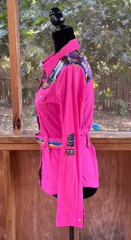 COOGI Womens' Y2K Vintage Bright Pink Western Style Top Size S