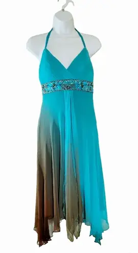 Sue Wong 2 tone halter style formal dress size 4