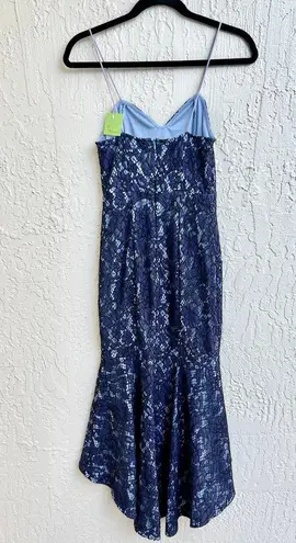 About Us NWOT Angeline High Low Hem Mermaid Ruffle Midi Dress Indigo Women's XXS