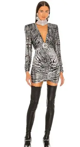 DUNDAS x REVOLVE Stardust Mini Dress in Silver Tiger